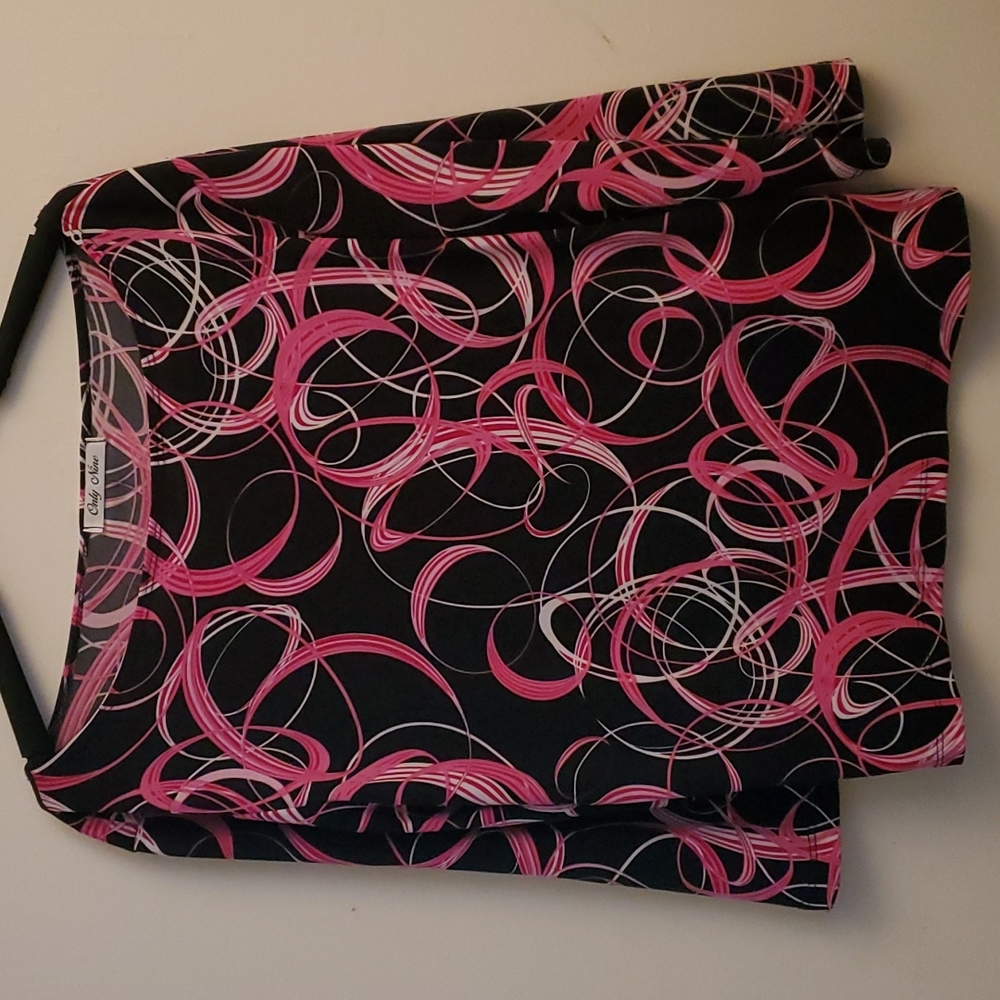 Only Nine Pink Swirls 3/4 sleeve dressy Top Size large